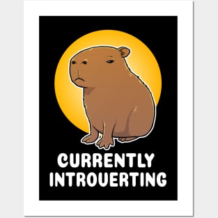 Currently Introverting Capybara Cartoon Posters and Art